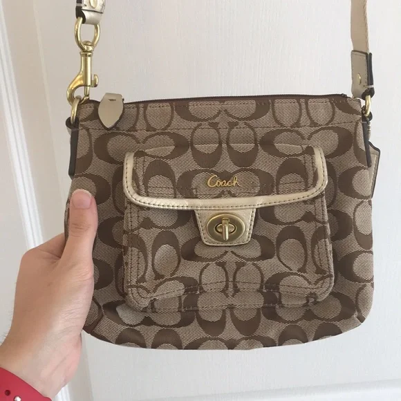 Coach Brown / Tan Signature Crossbody Bag - Picture 13 of 13